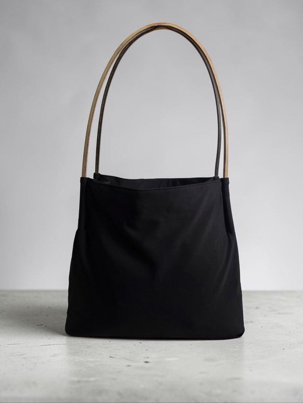 Vintage 1990's Bally Black Nylon Structured Shoulder Tote Bag Made in Italy